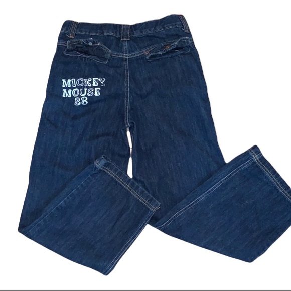 5/$25 Disney Mickey Mouse Logo Branded Wide Leg Kids Jeans 8 - Picture 2 of 5